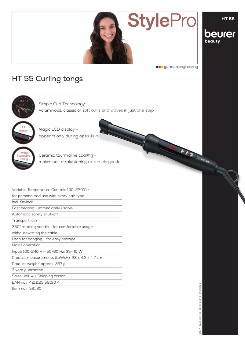 First page image of the manual for HT 55