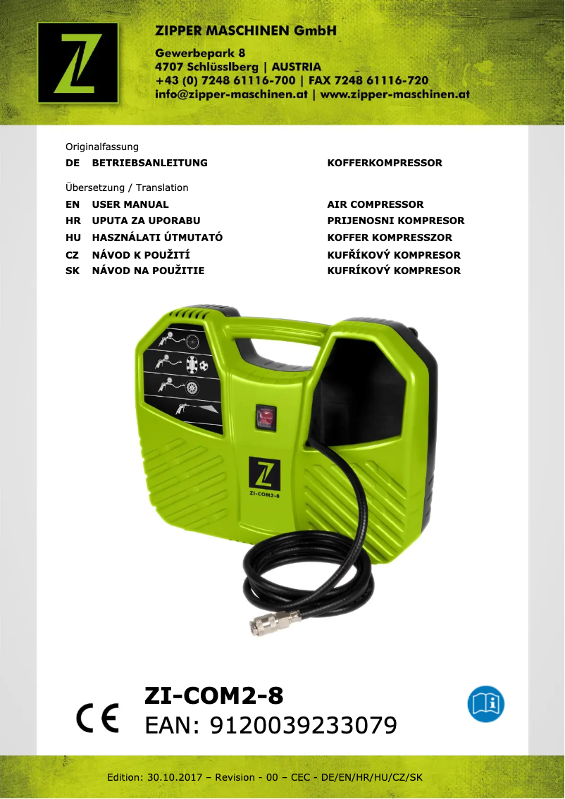 Page 1 of the manual User Manual Zipper ZI-COM2-8