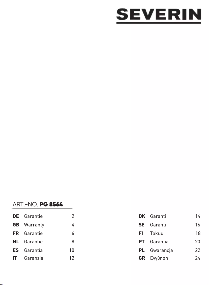 Image de la première page du manuel de l'appareil PG 8564