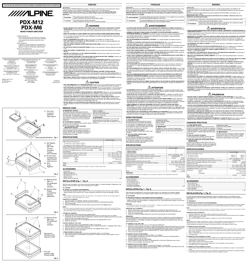 Page 1 of the manual User Manual Alpine PDX-M6