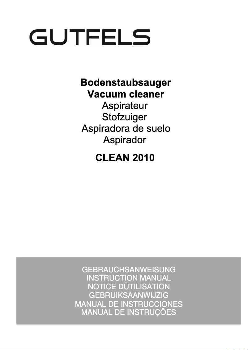 Page 1 of the manual User Manual GUTFELS CLEAN 2010