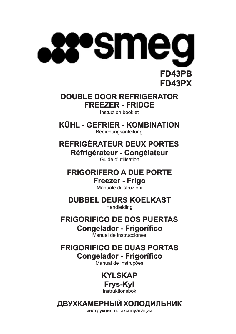 First page image of the manual for FD43PX