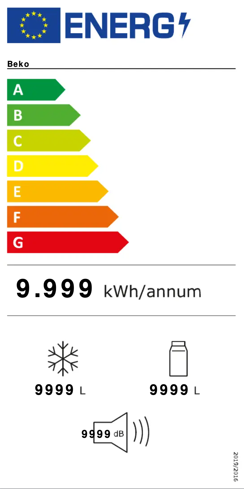 Page 1 of the manual Energy Label Beko RDSE500M20W