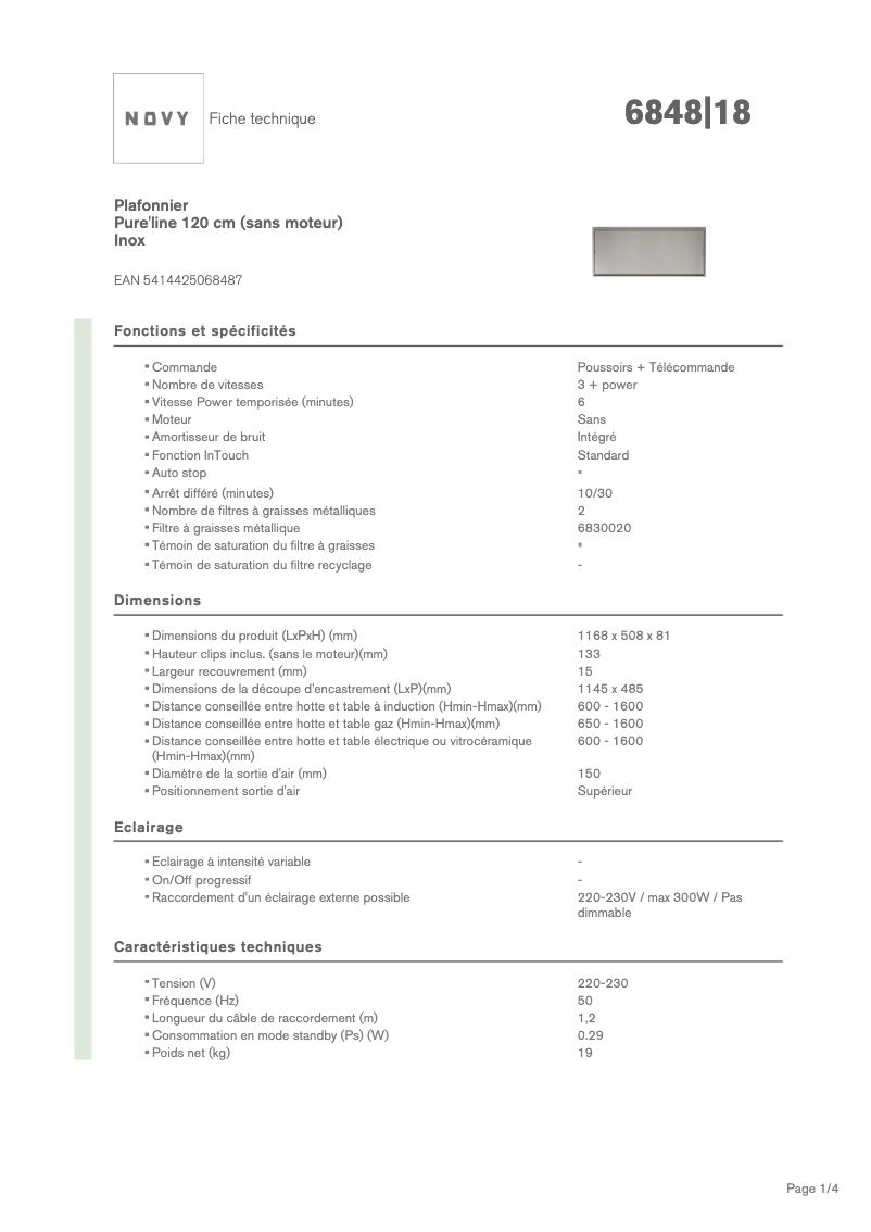 First page image of the manual for Pure'line 6848