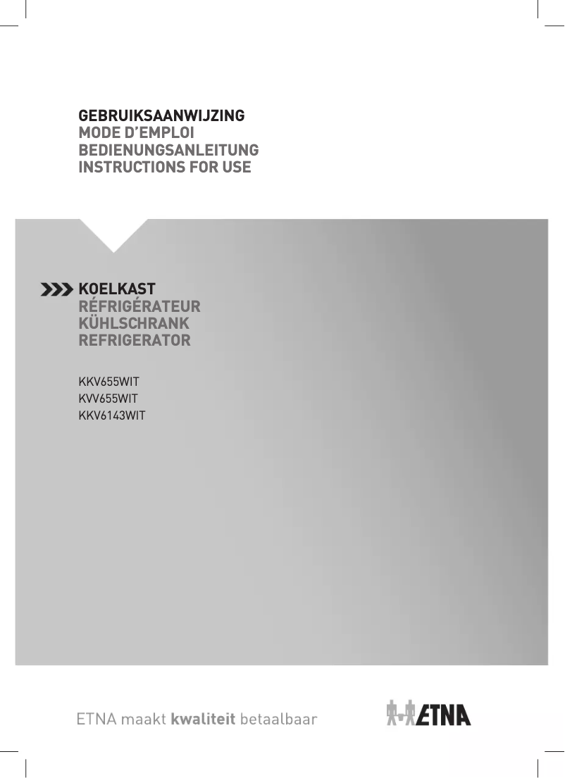Page 1 of the manual User Manual Etna KVV655WIT