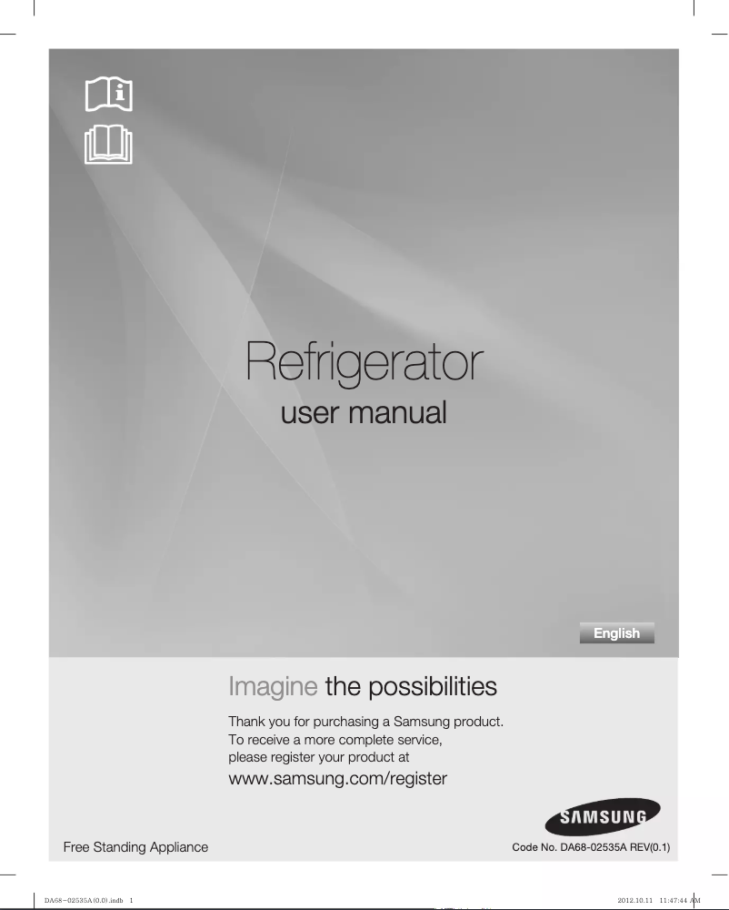 First page image of the manual for RS26TKAPN