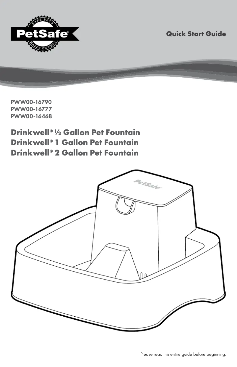 Page 1 of the manual User Manual PetSafe Drinkwell PWW00-16468