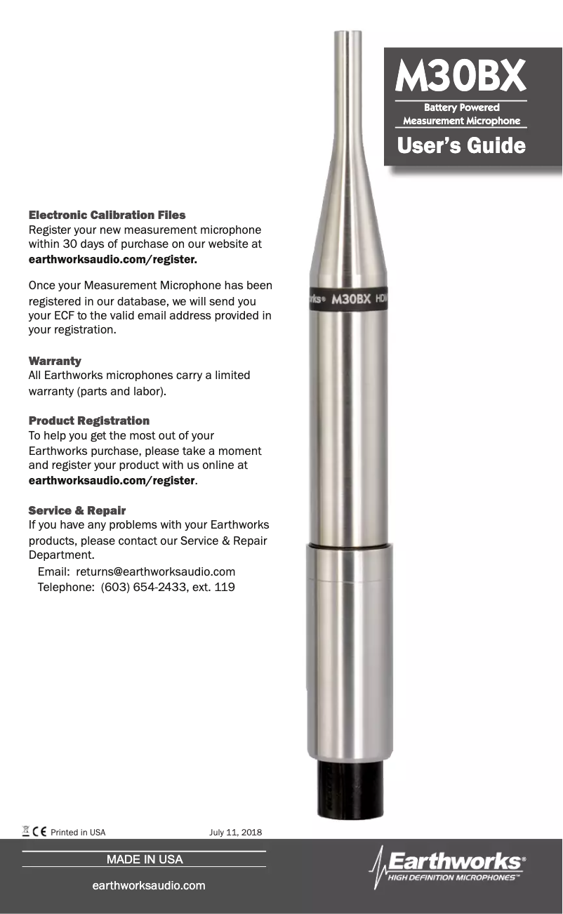 First page image of the manual for M30BX