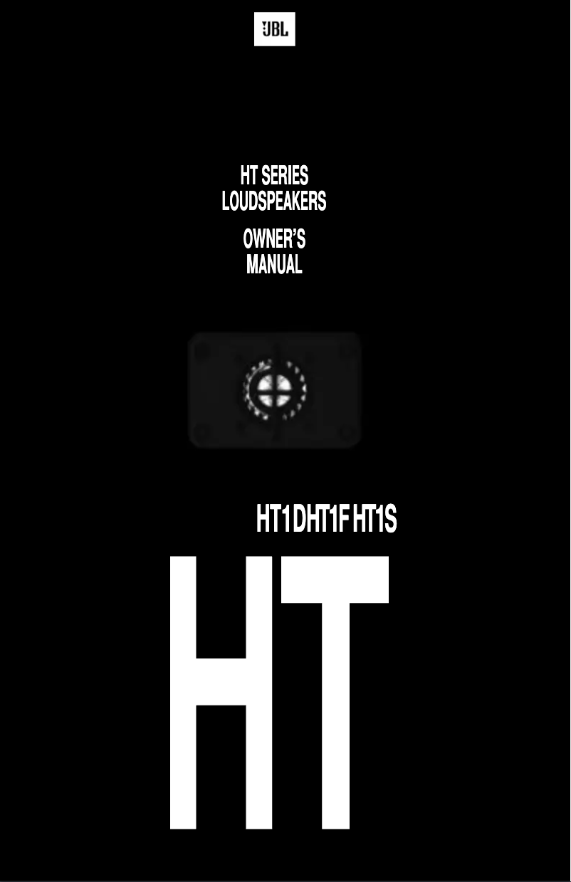 Page 1 of the manual User Manual JBL HT1F