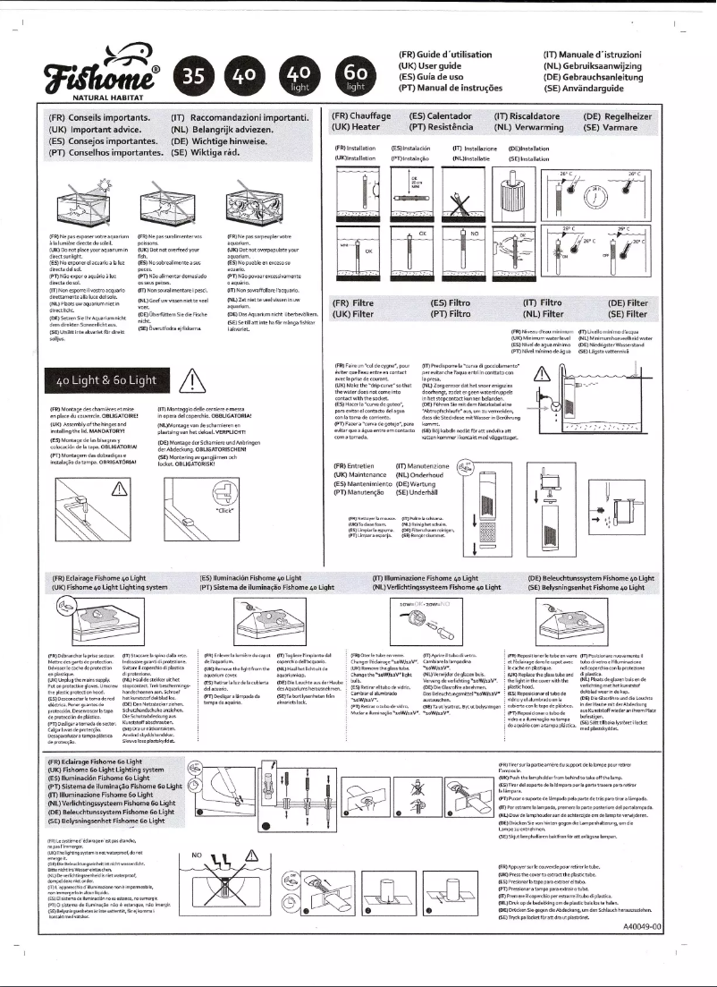First page image of the manual for 40 Light