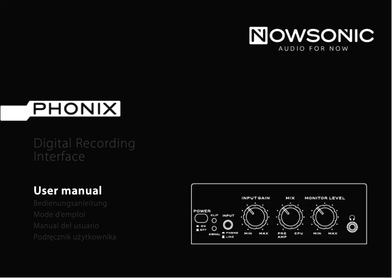 First page image of the manual for Phonix