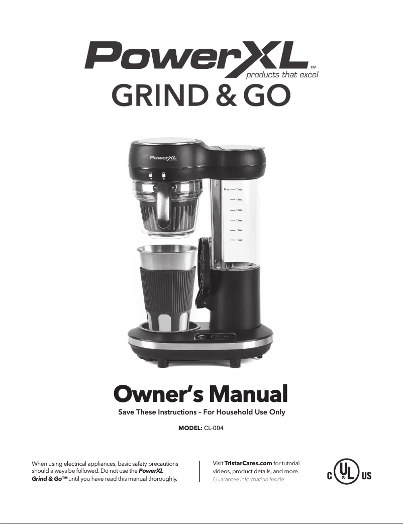 First page image of the manual for Grind & Go Plus CL-004