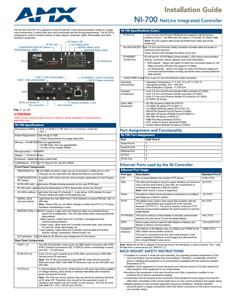 First page image of the manual for FG2105-70