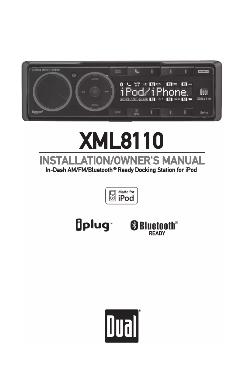 First page image of the manual for XML8110