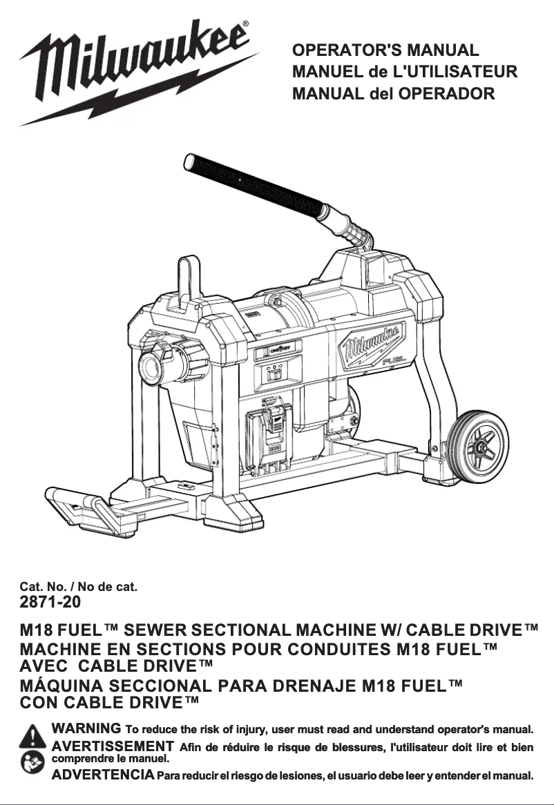 First page image of the manual for M18 Fuel Cable Drive 2871A-22