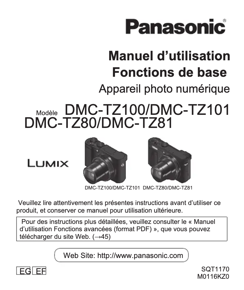 First page image of the manual for Lumix DMC-TZ81