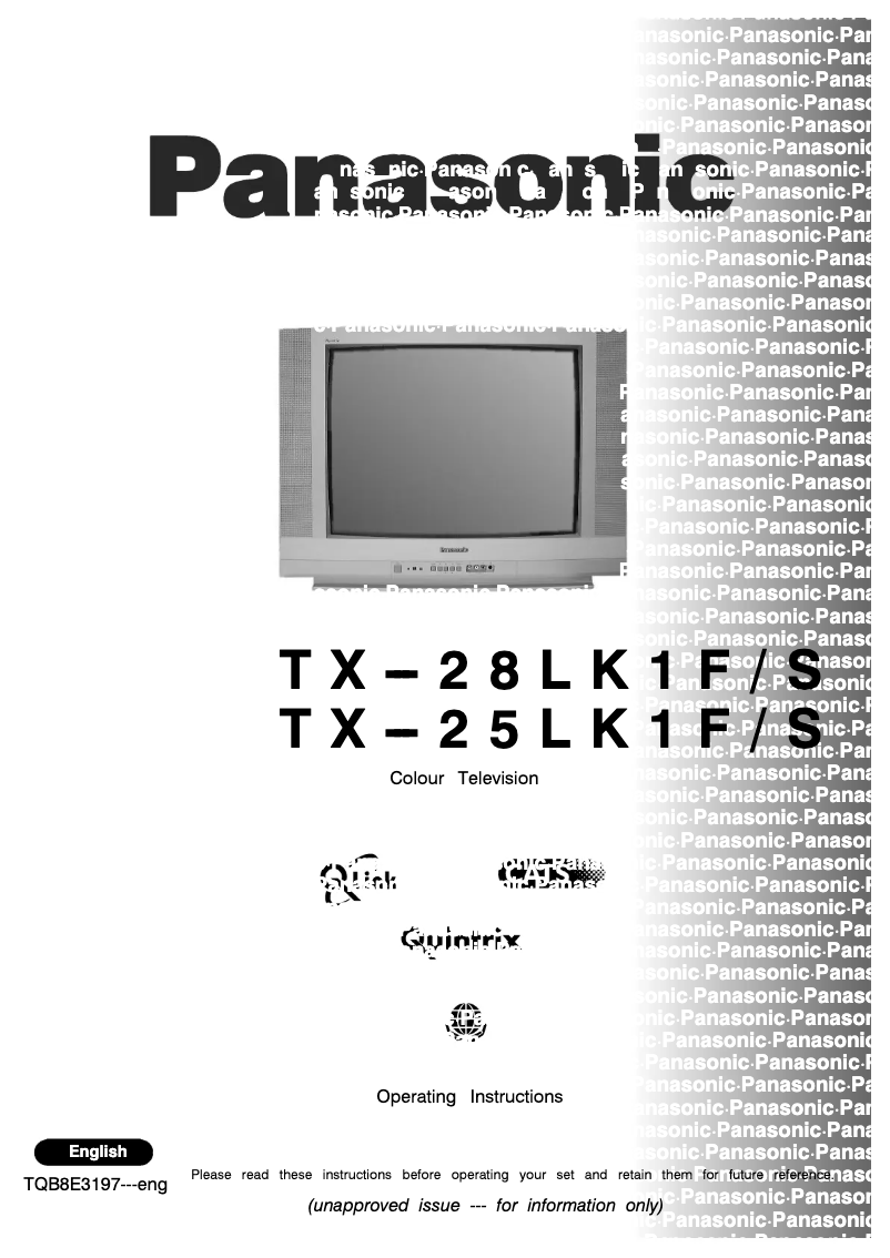 Page 1 of the manual User Manual Panasonic TX-28LK1FS