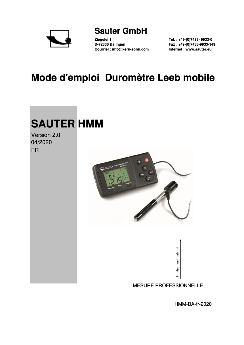 First page image of the manual for HMM