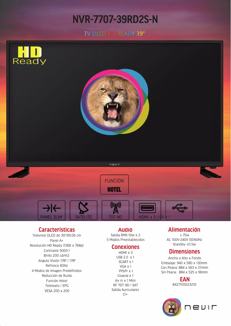 Page 1 of the manual User Manual Nevir NVR-7707-39RD2S-N
