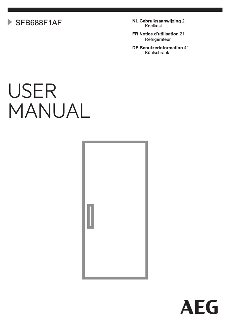 First page image of the manual for SFB688F1AF