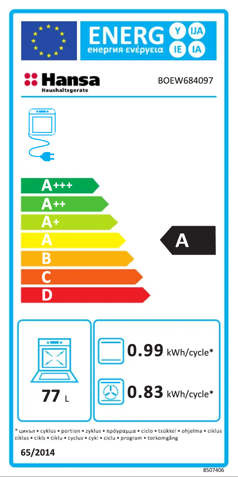 First page image of the manual for BOEW684097