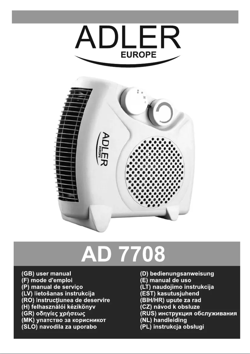Page 1 of the manual User Manual Adler AD 7708