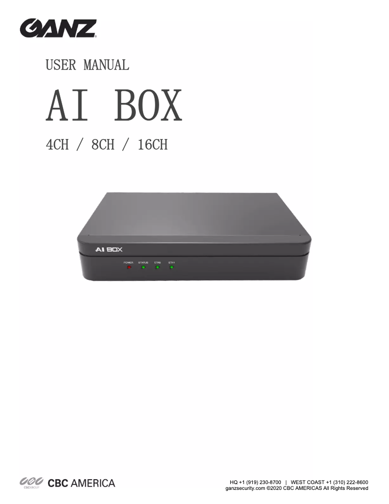 First page image of the manual for AI Box