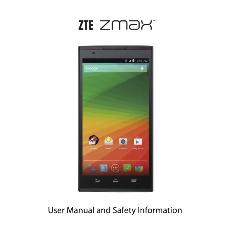 Page 1 of the manual User Manual ZTE ZMax Z790
