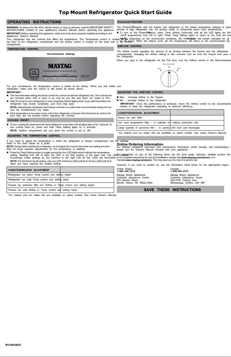 First page image of the manual for MRT118FFFE