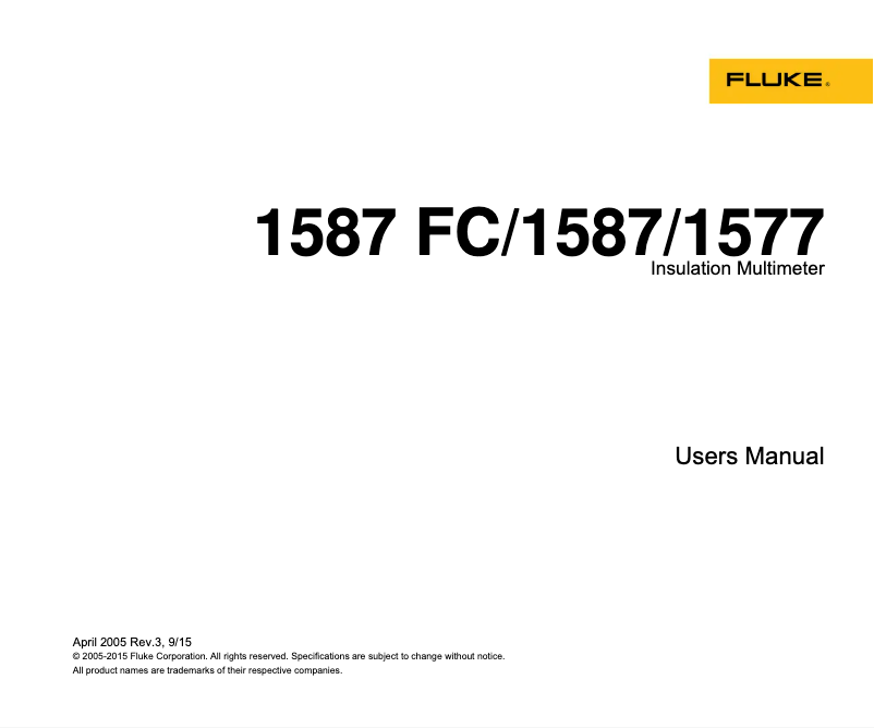 First page image of the manual for 1577