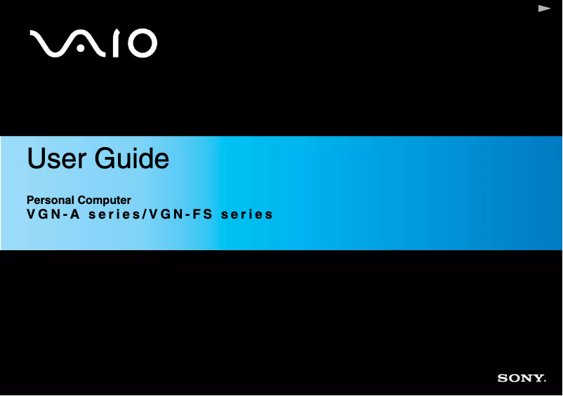 Page 1 of the manual User Manual Sony Vaio VGN-FS315B