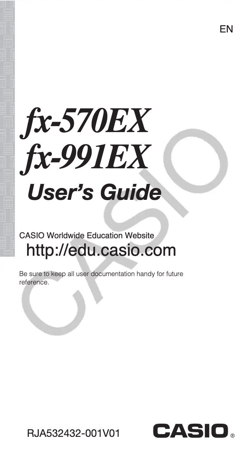 Page 1 of the manual User Manual Casio FX-570EX