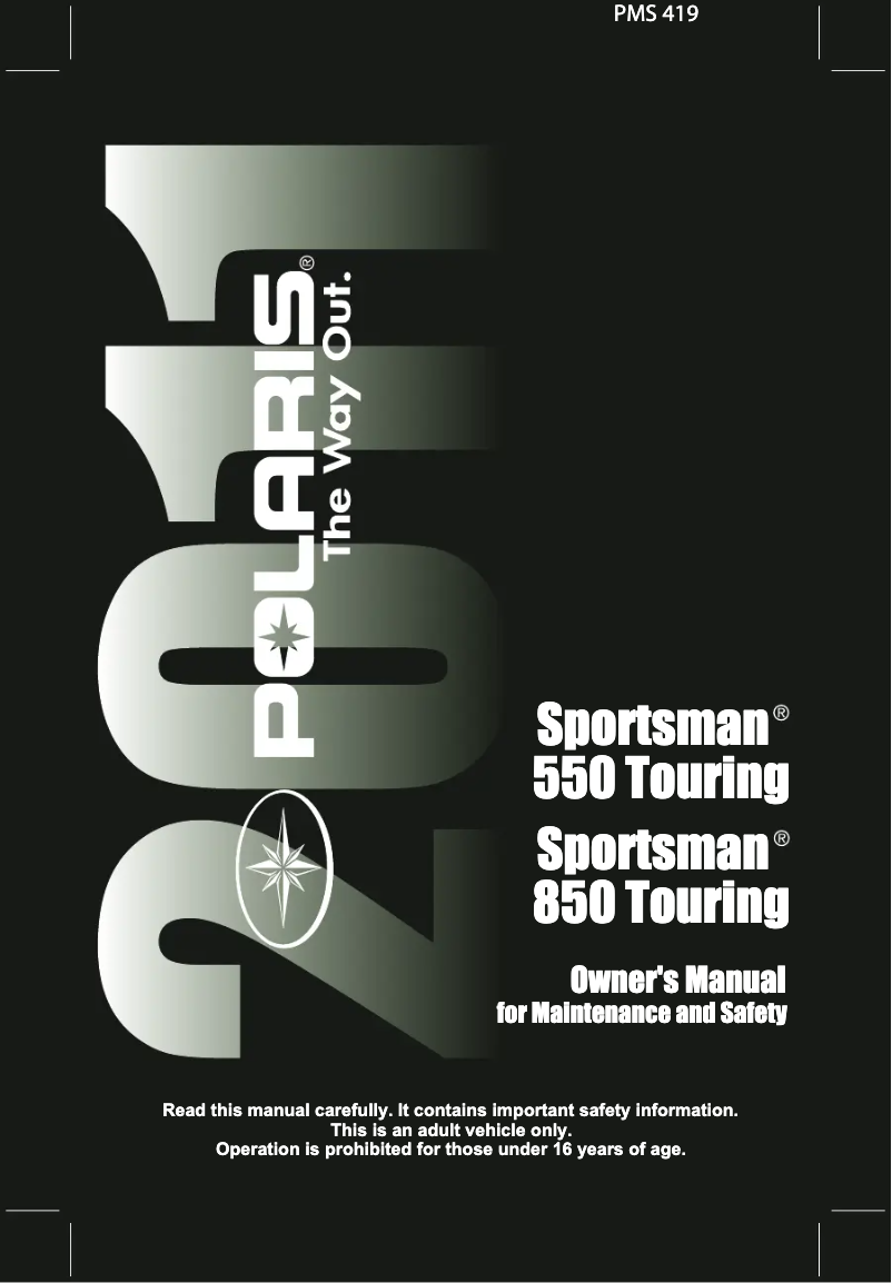 First page image of the manual for 850 Touring International (2011)