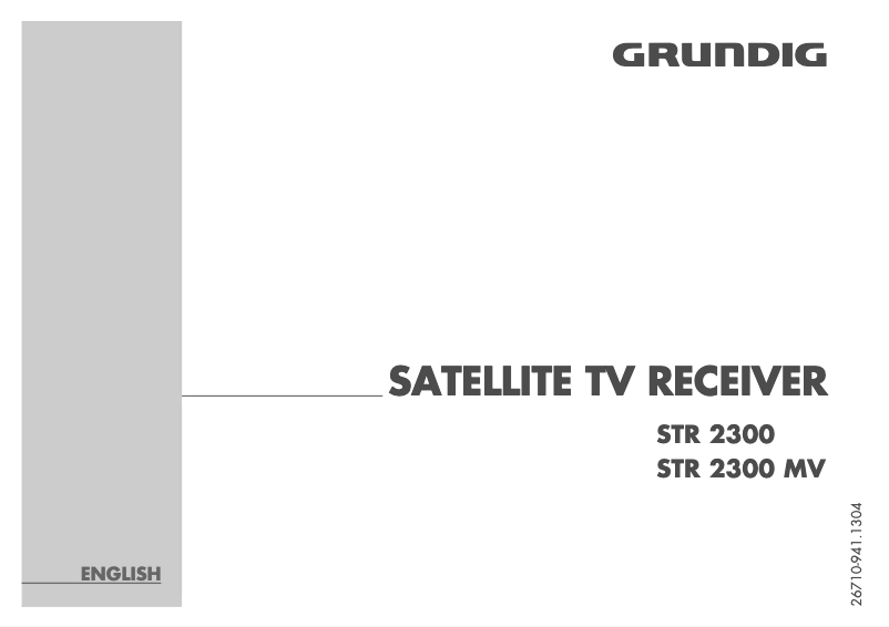 Page 1 of the manual User Manual Grundig STR 2300