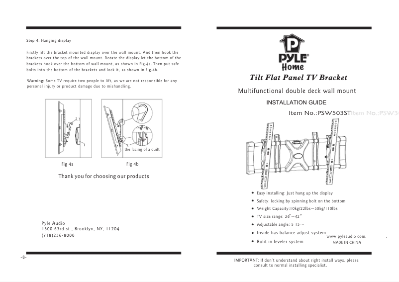 Page 1 of the manual User Manual Pyle PSW503ST