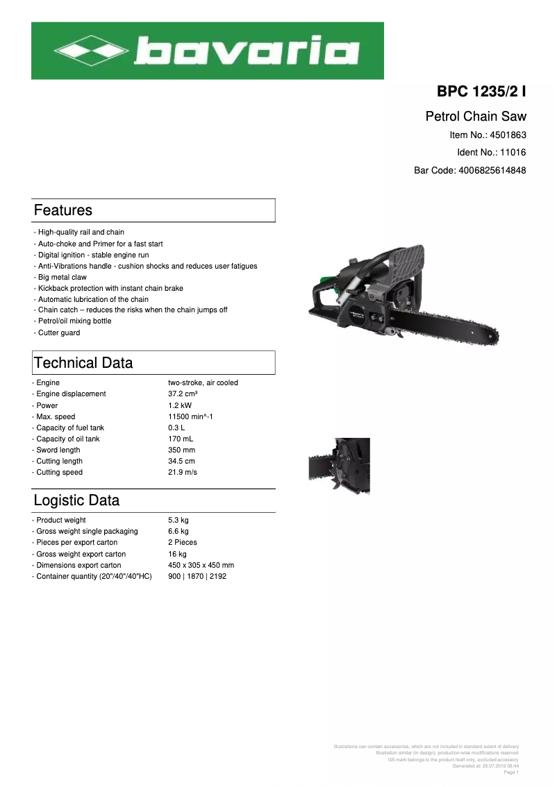 First page image of the manual for BPC 1235/2 I