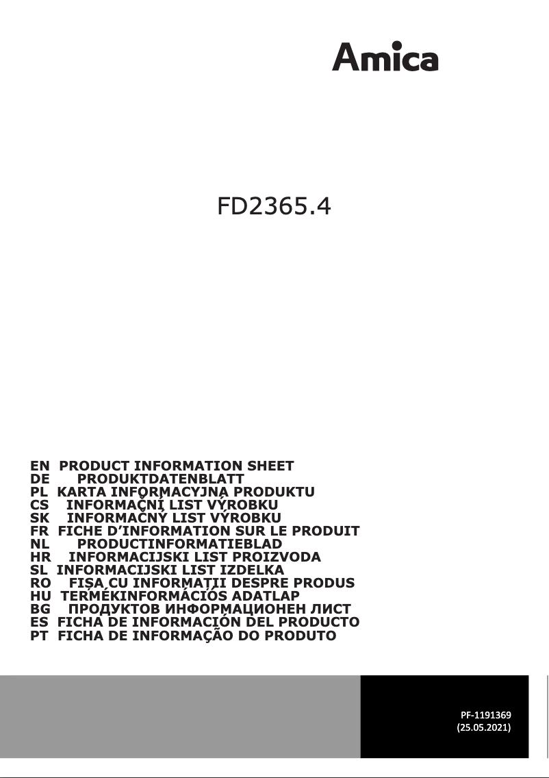 Page 1 of the manual User Manual Amica FD2365.4