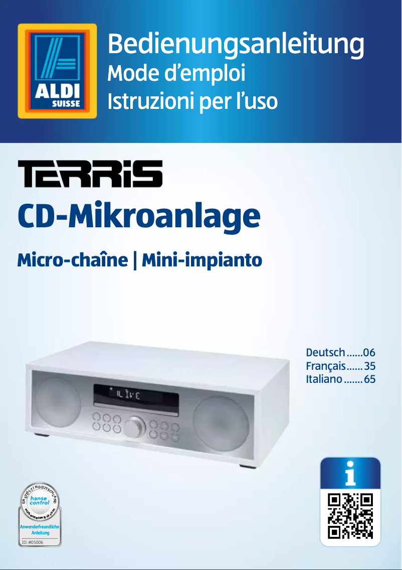 Image de la première page du manuel de l'appareil MCD 264