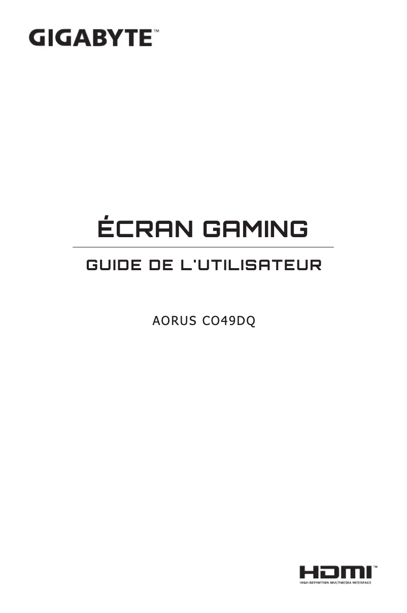 First page image of the manual for AORUS CO49DQ