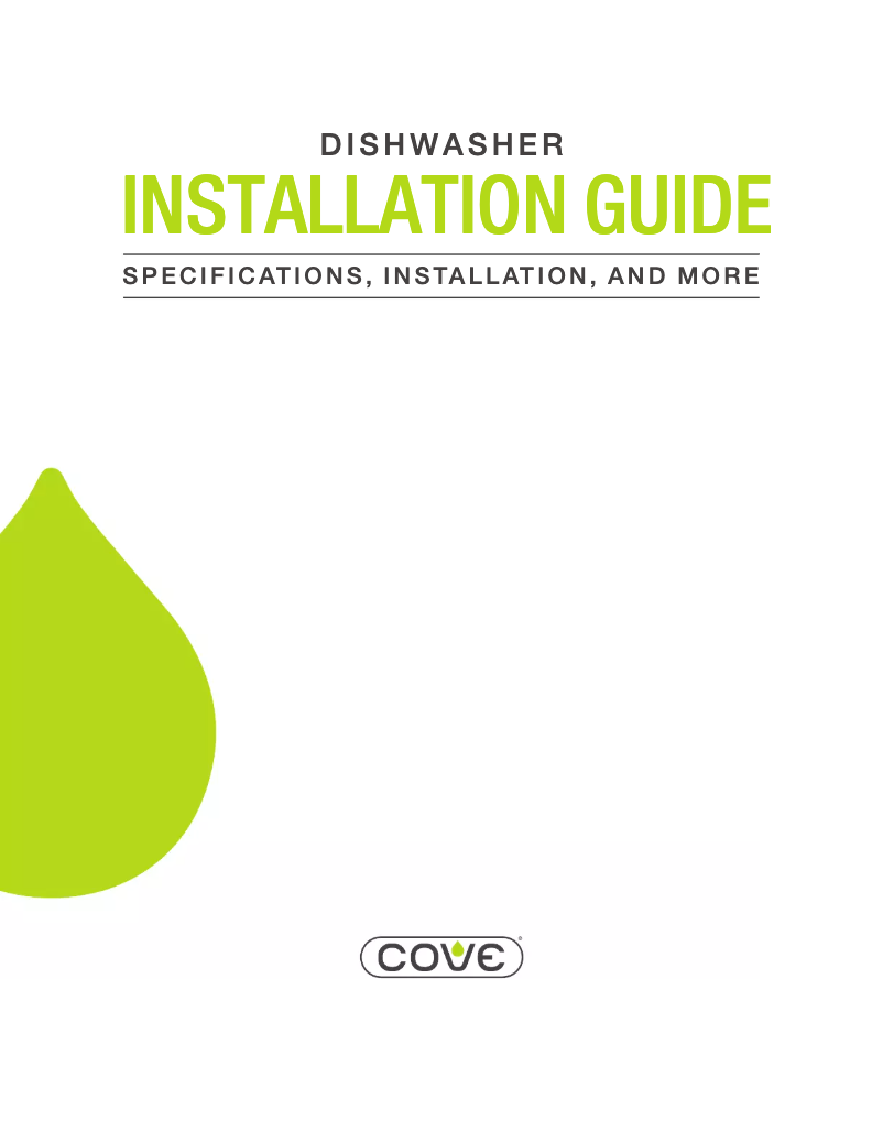 Page 1 of the manual Installation Guide Cove DW2450WS