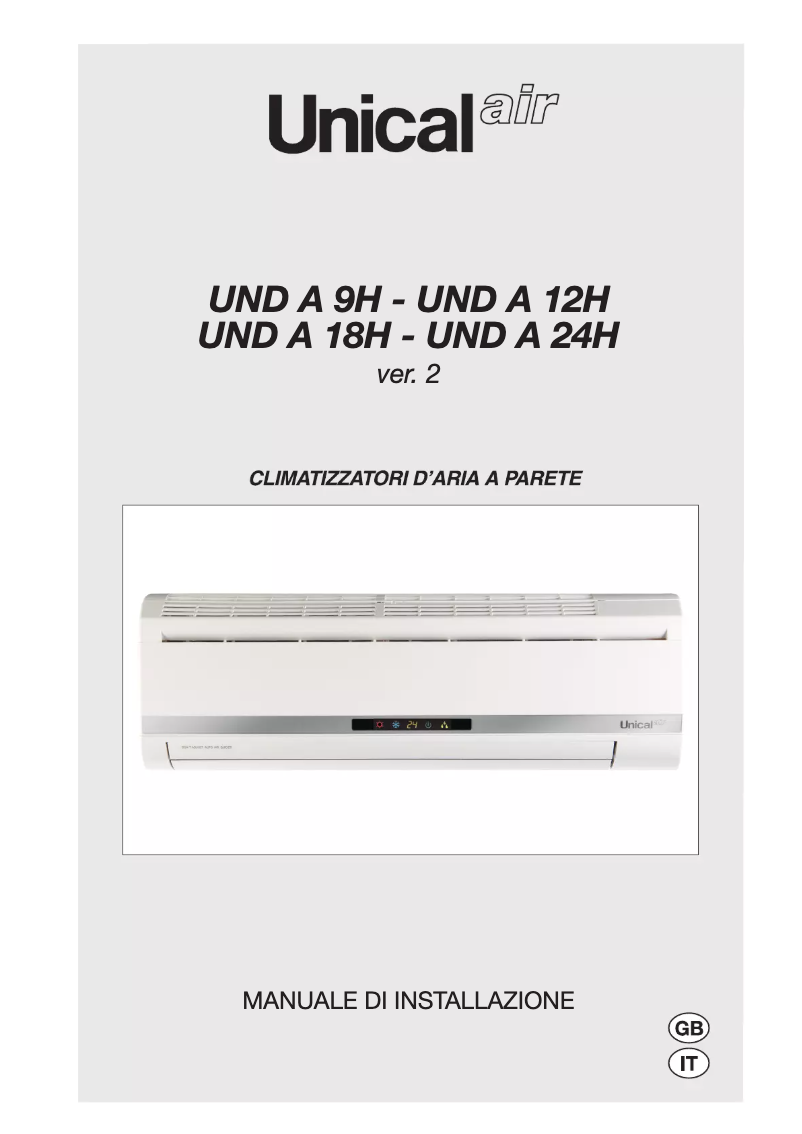 First page image of the manual for UND A 18H