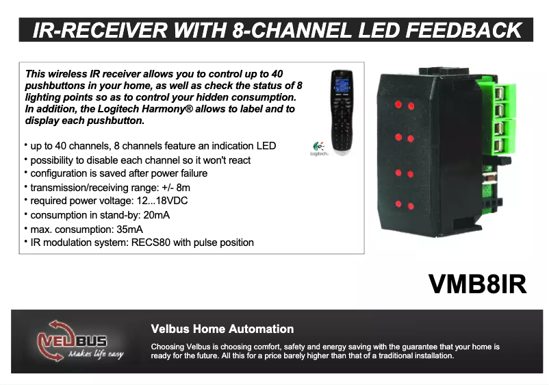 First page image of the manual for VMB8IR