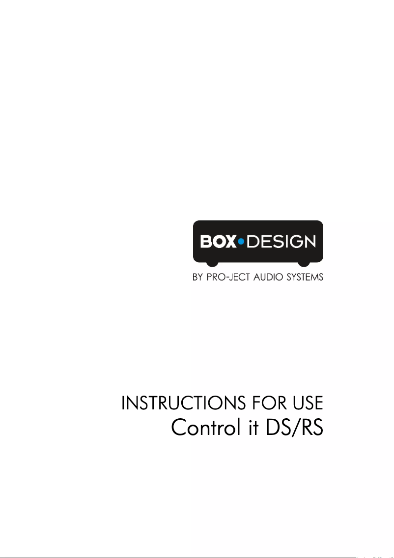 First page image of the manual for Control it DS/RS