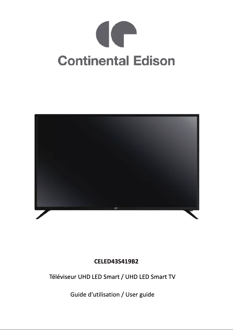 Page 1 of the manual User Manual Continental Edison CELED43S419B2