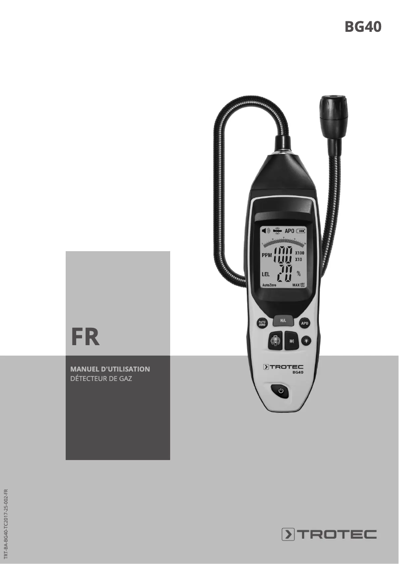 First page image of the manual for BG40