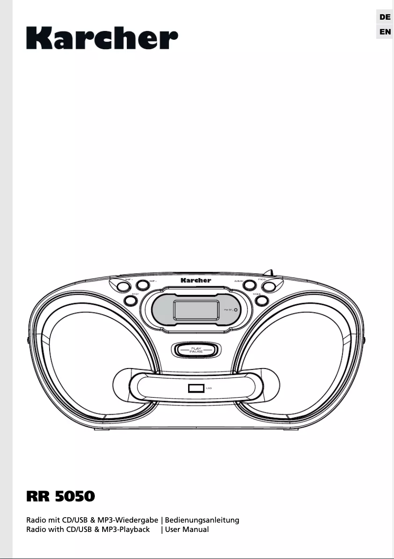 Page 1 of the manual User Manual Karcher Audio RR 5050