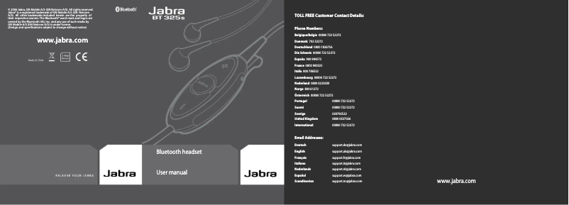 Page 1 of the manual User Manual Jabra BT325s