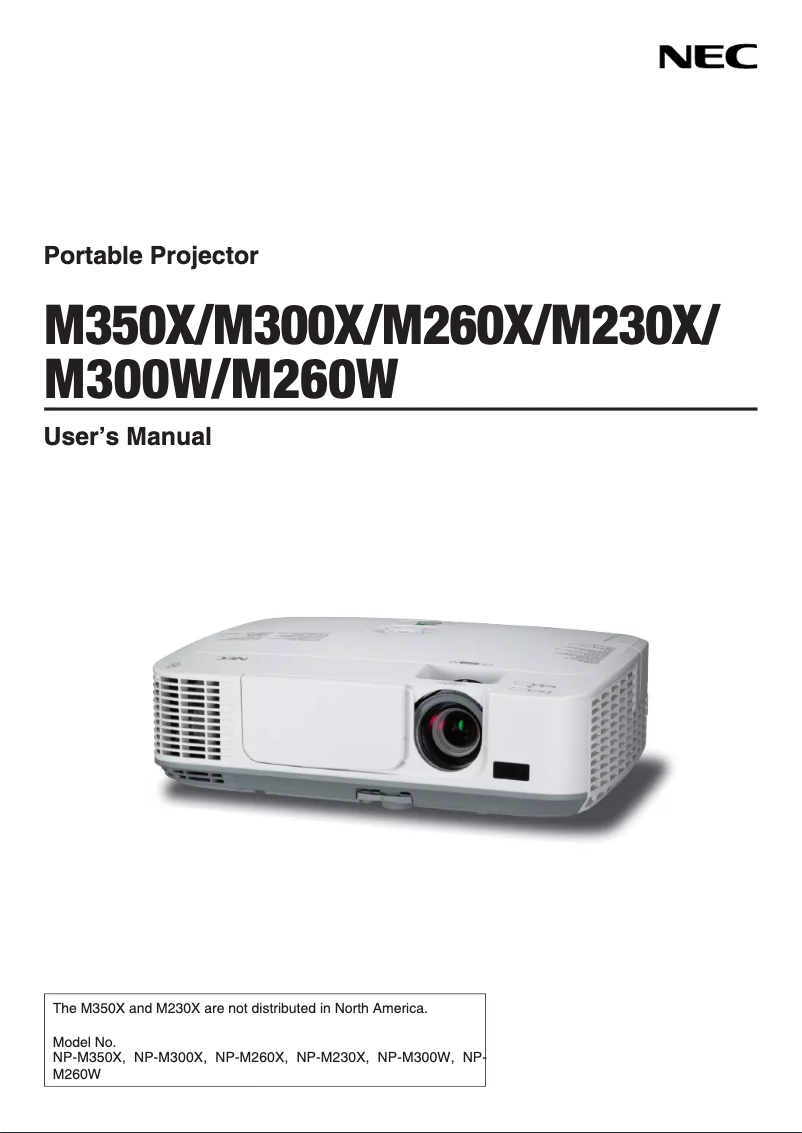 Page 1 of the manual User Manual NEC NP-M260W