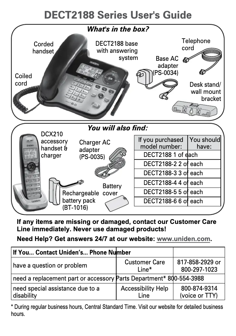 First page image of the manual for DCX 210