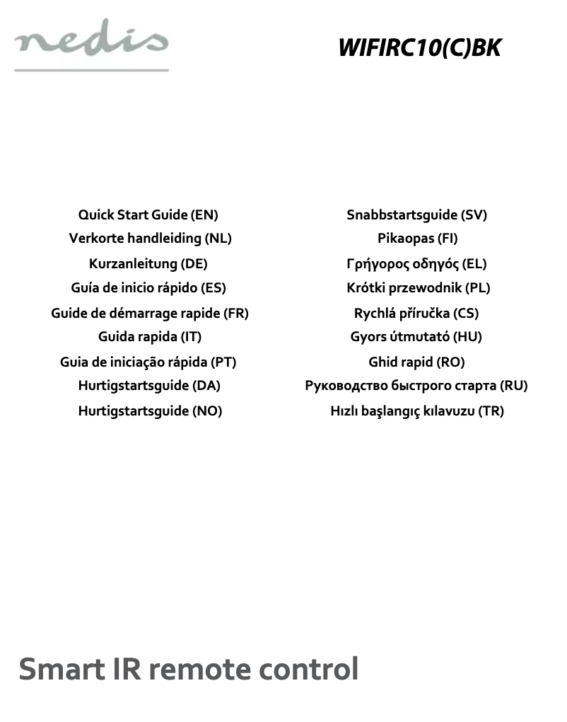 First page image of the manual for WIFIRC10BK